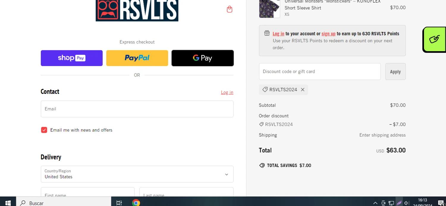 where to use RSVLTS promo code box
