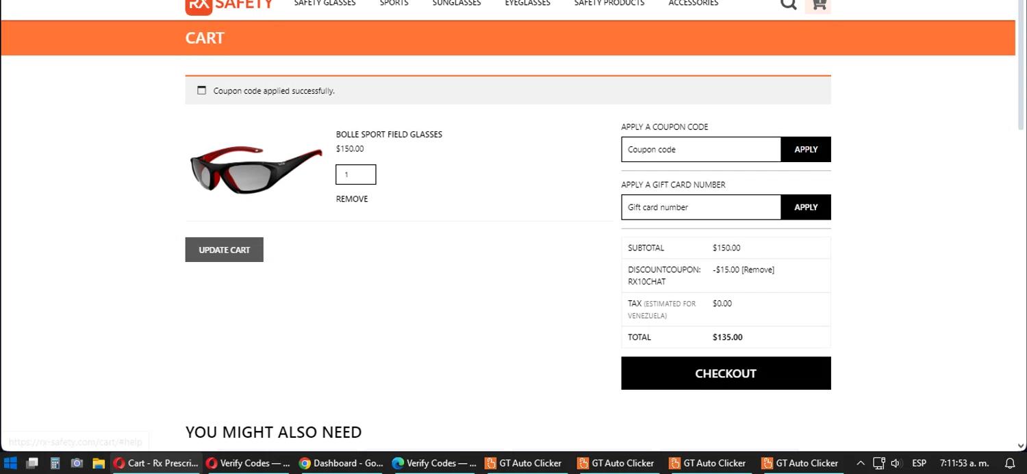 where to use Rx-Safety promo code box