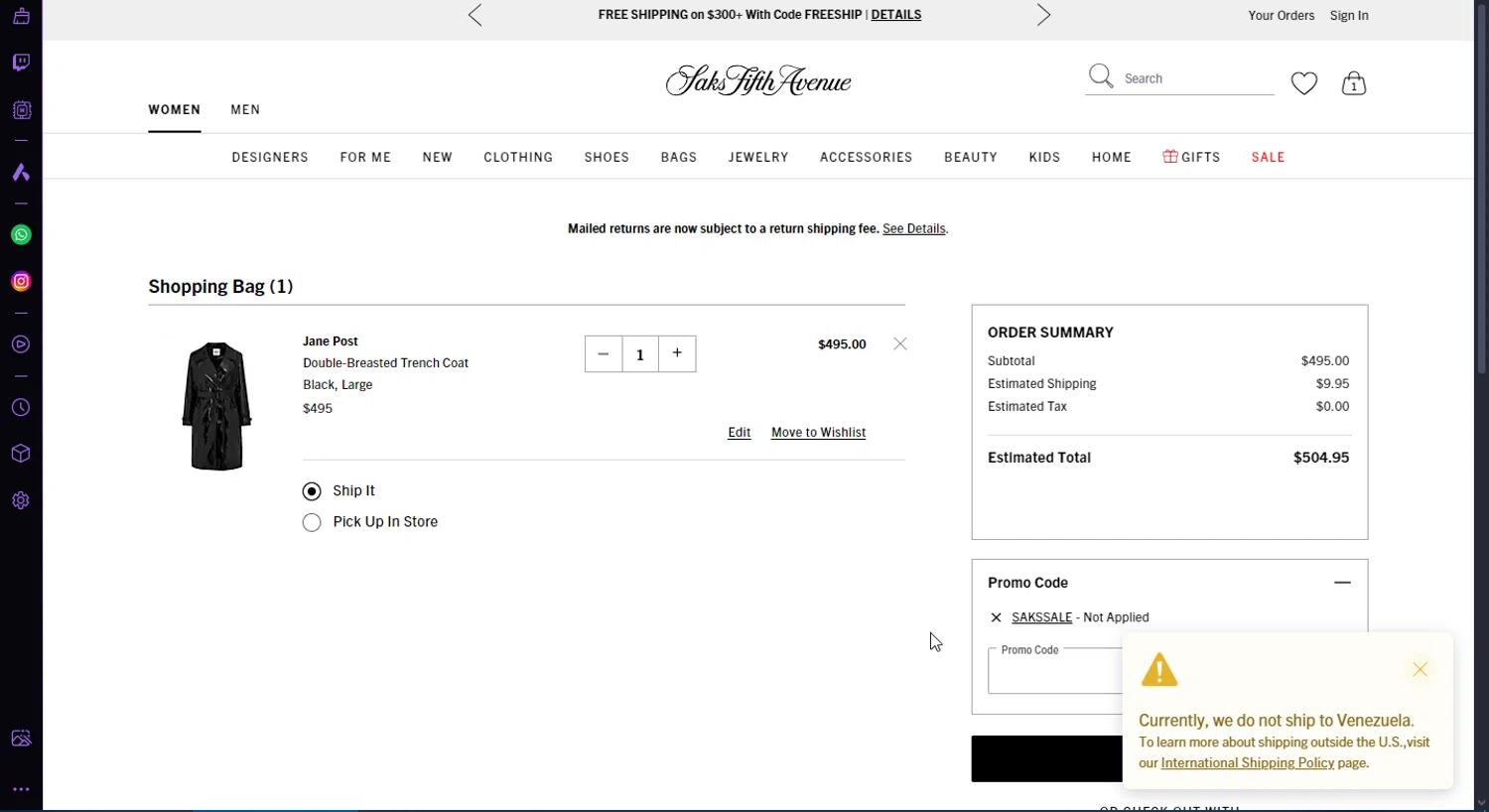 how to use Saks Fifth Avenue coupons