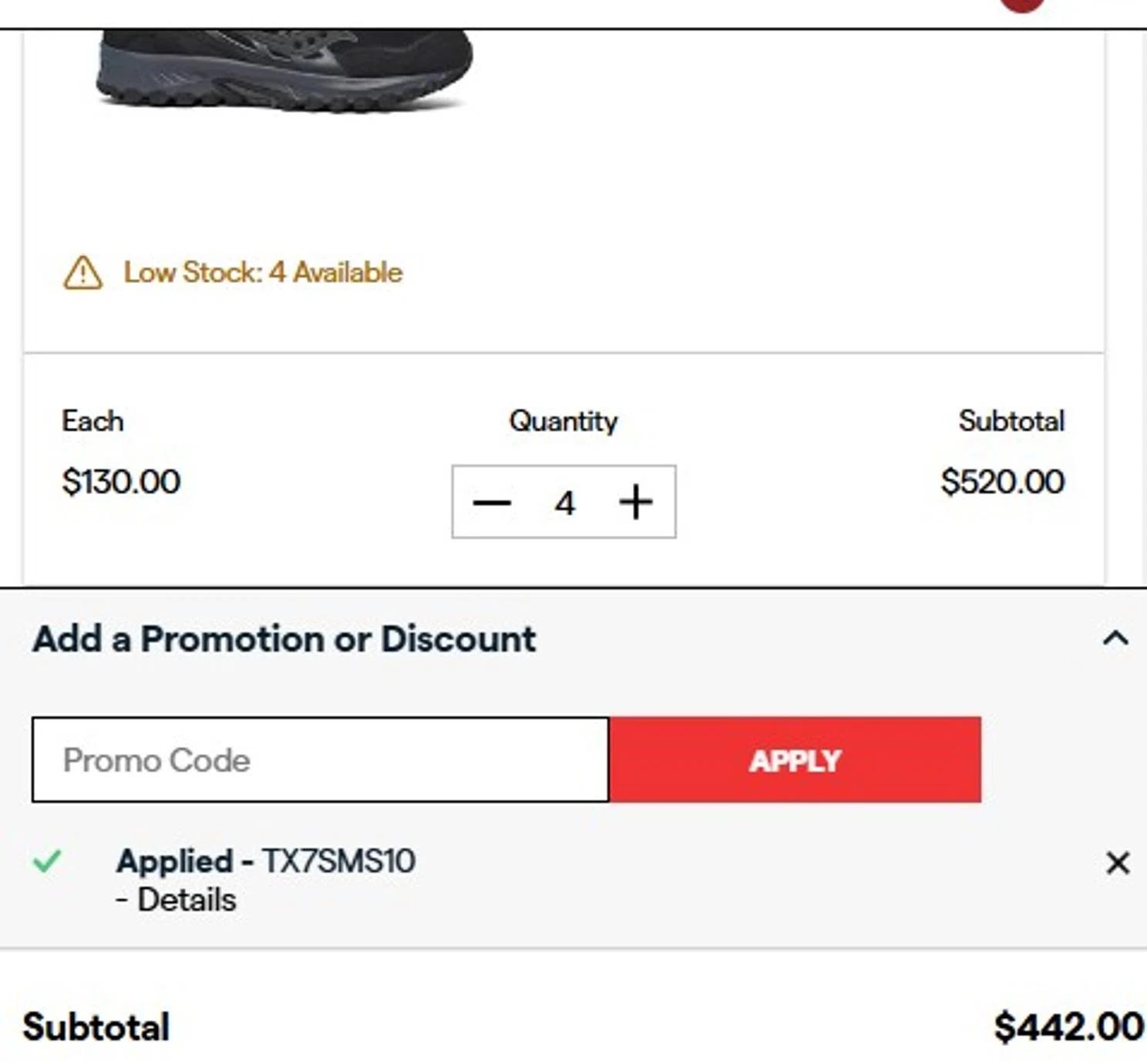 where to use Saucony promo code box