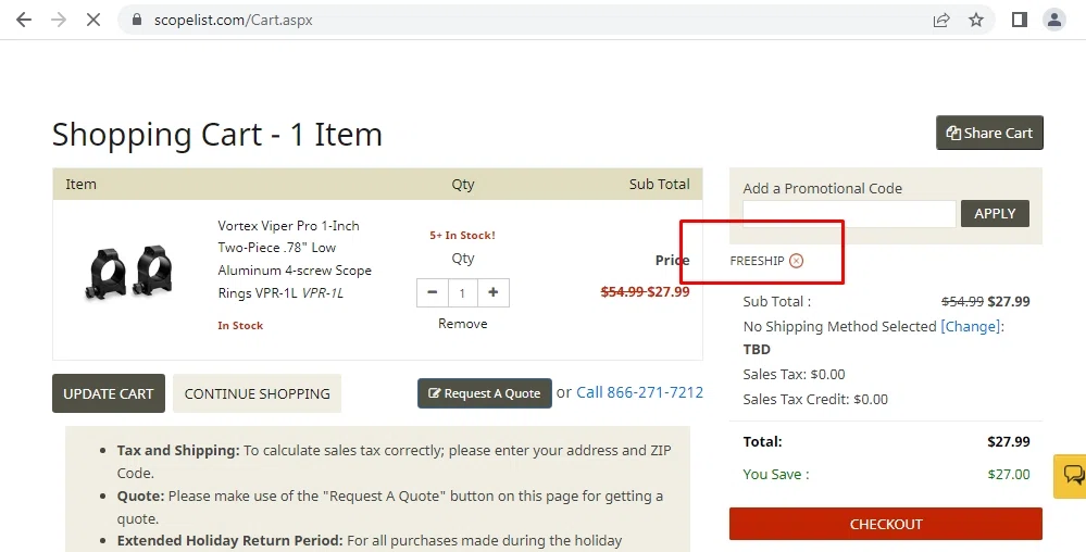 where to use Scopelist promo code box