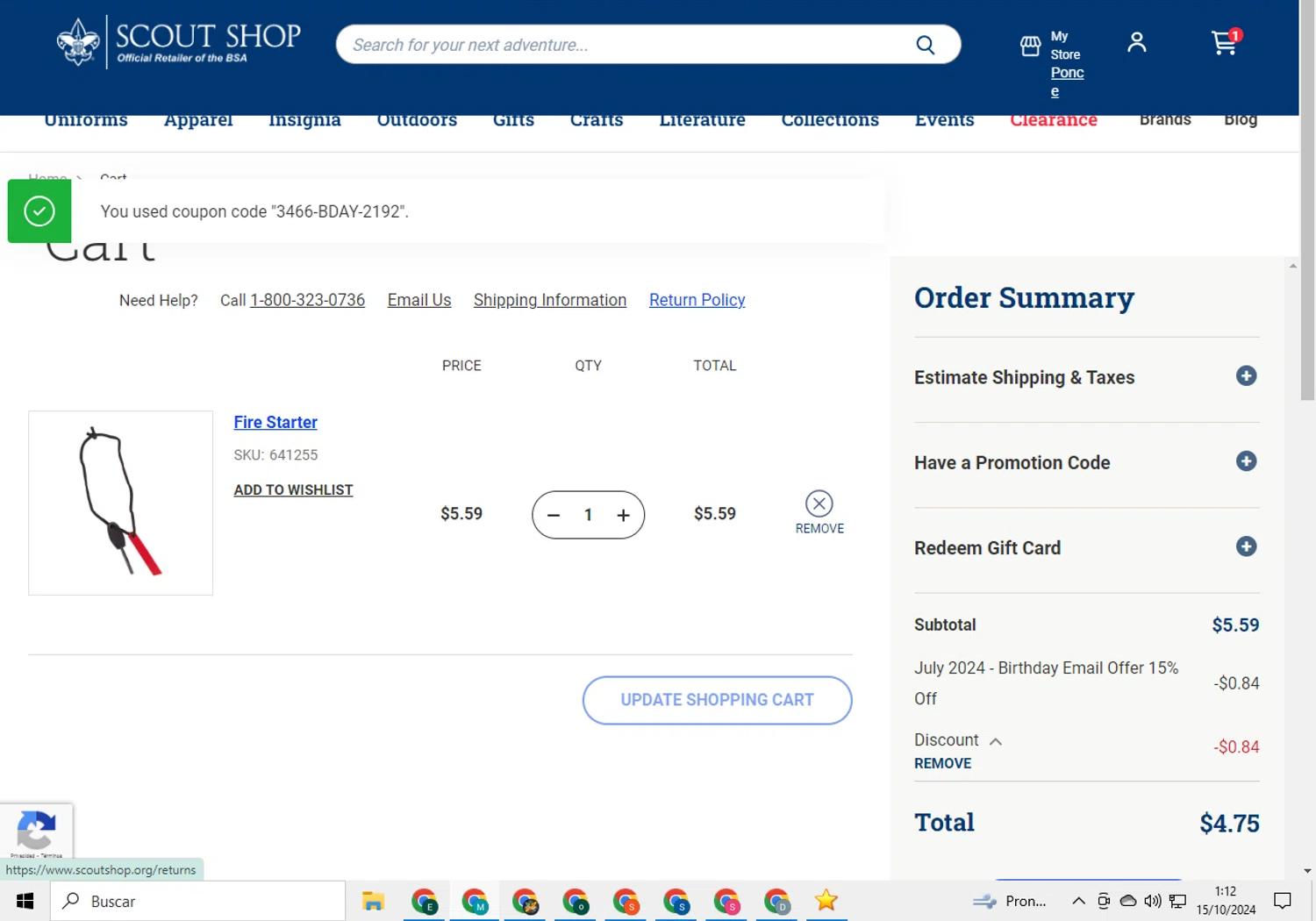 how to use Scoutshop.org coupons