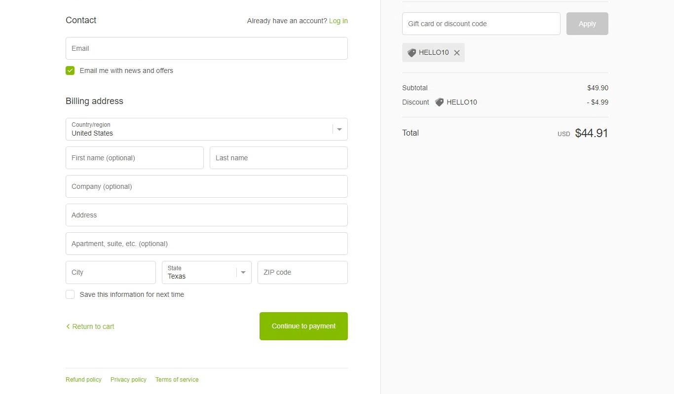 where to use Online Sheet Music promo code box