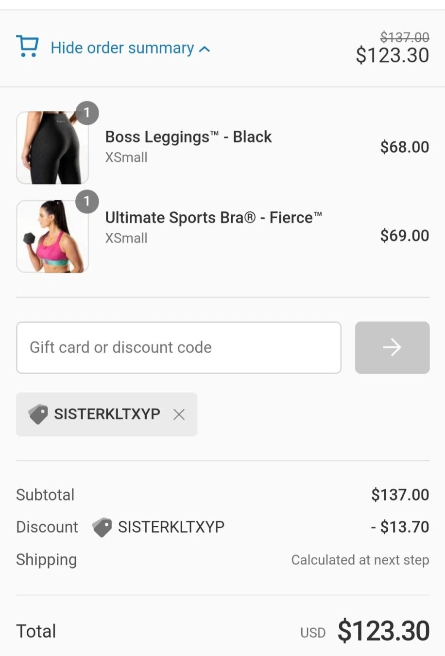 where to use SHEFIT promo code box