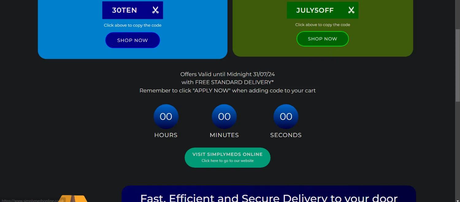 where to use Simply Meds Online promo code box