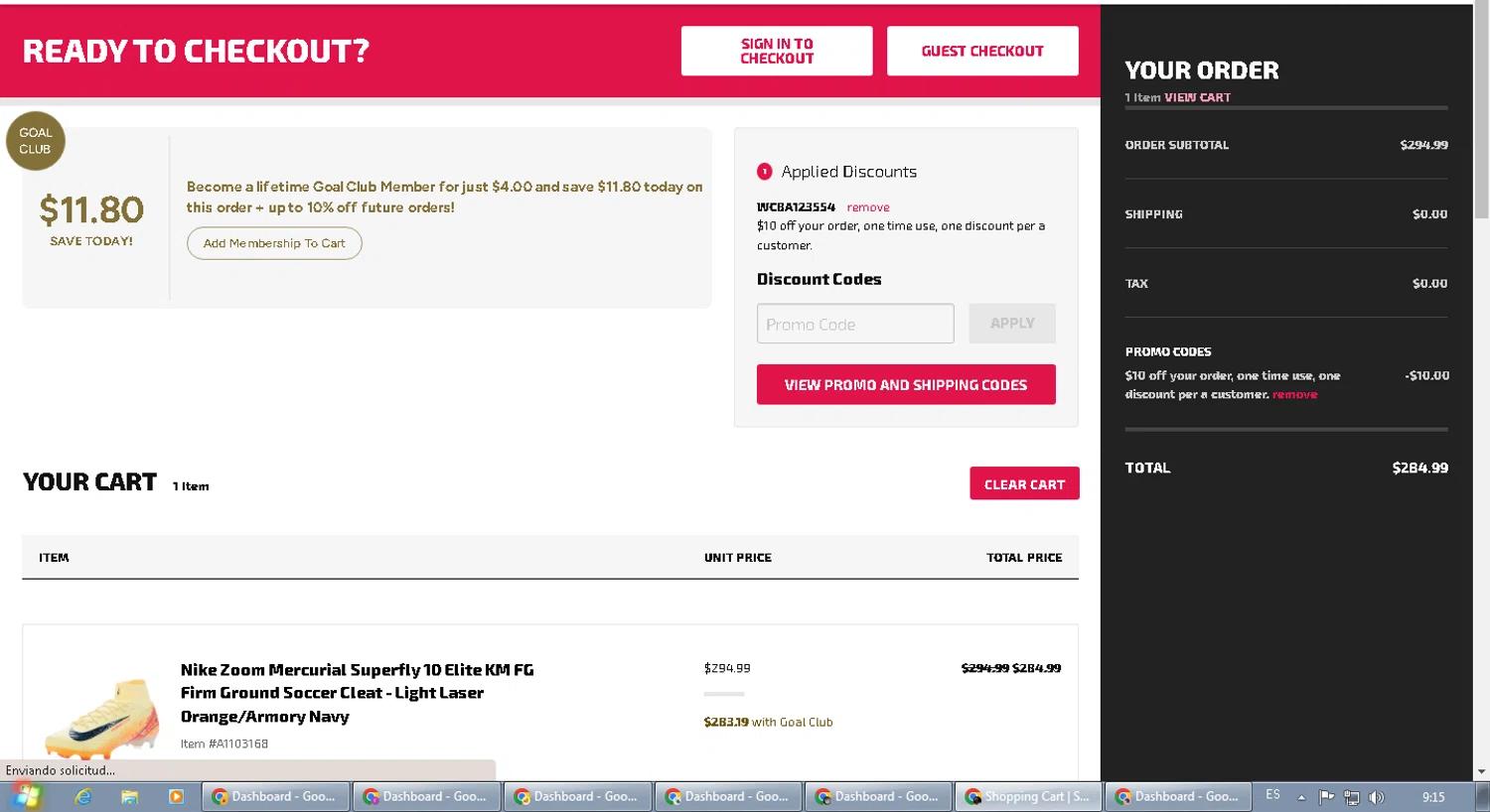 where to use Soccer.com promo code box