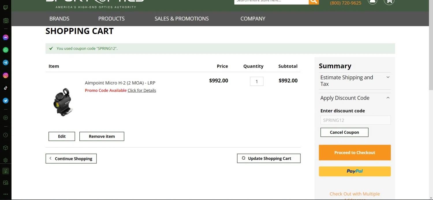 how to use Sport Optics coupons