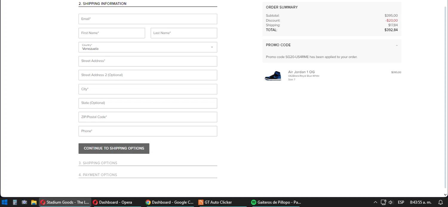 how to use Stadium Goods coupons