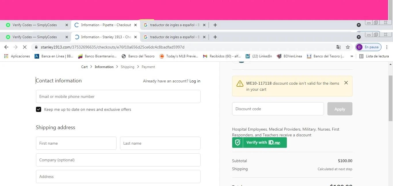 where to use Stanley promo code box
