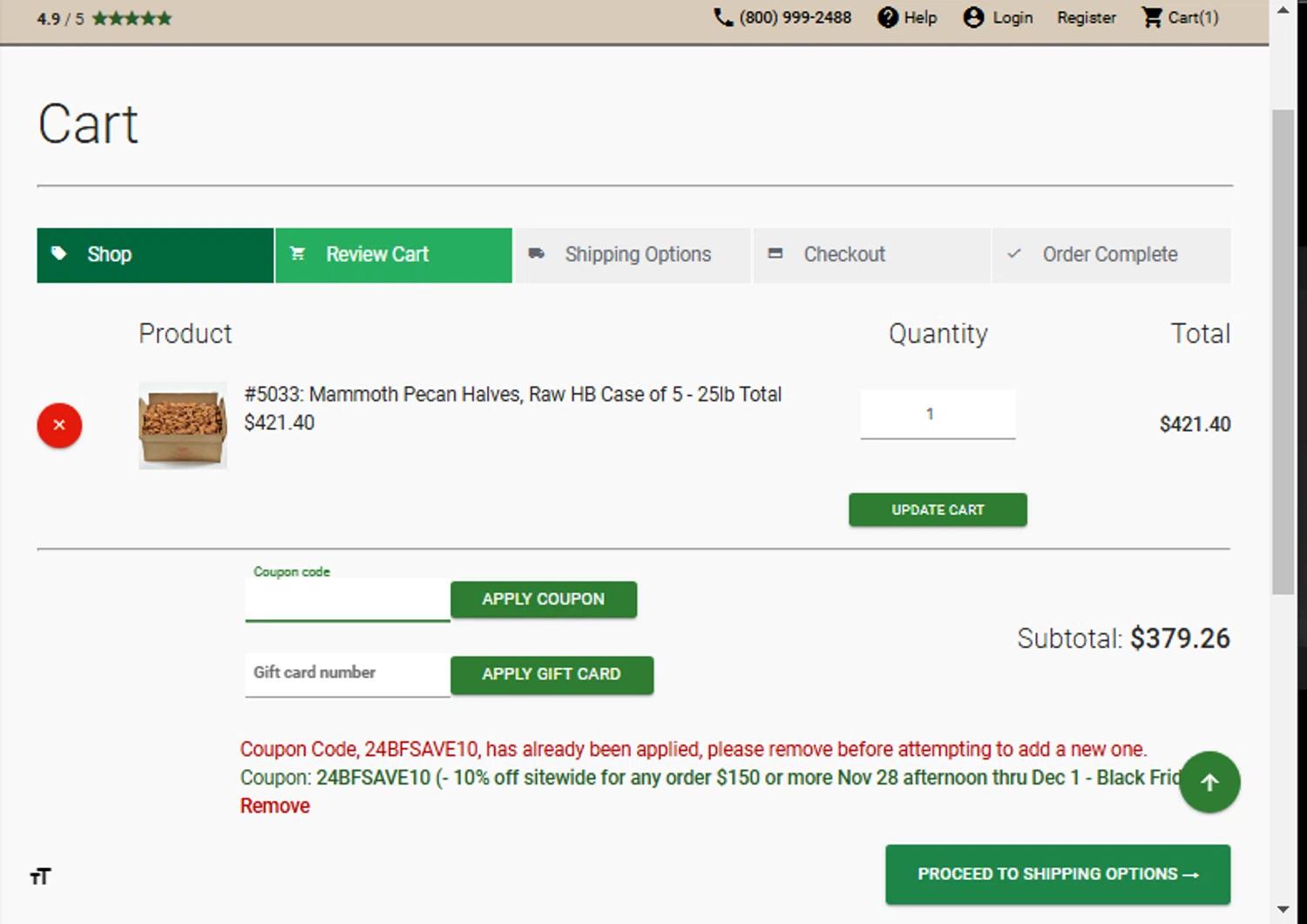 where to use Sunnyland Farms promo code box