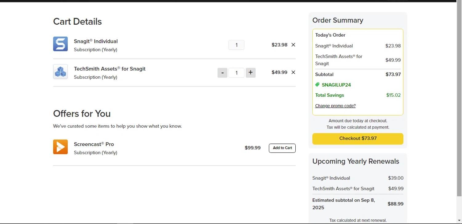 how to use TechSmith Online Store coupons