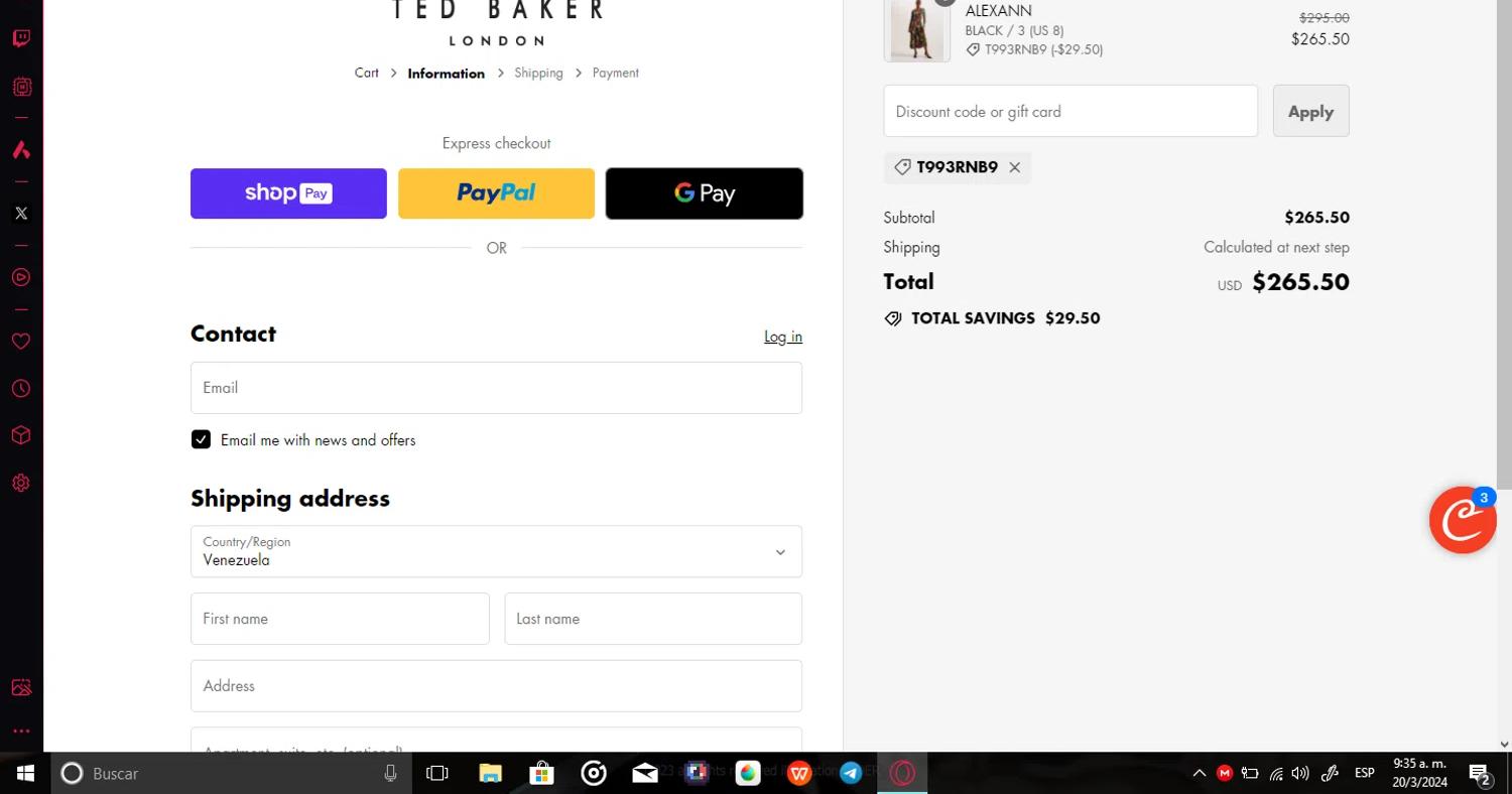 how to use Tedbaker coupons