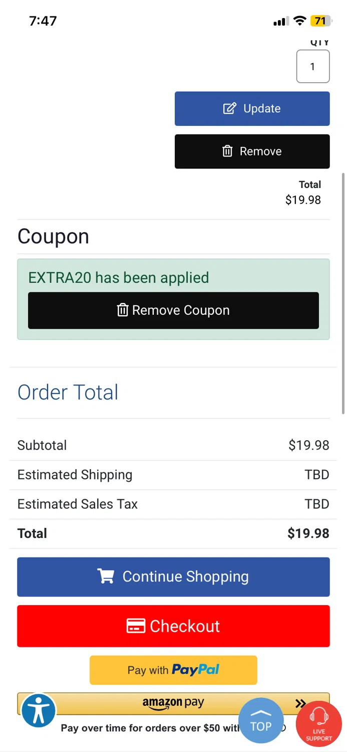 where to use Tennis Express promo code box