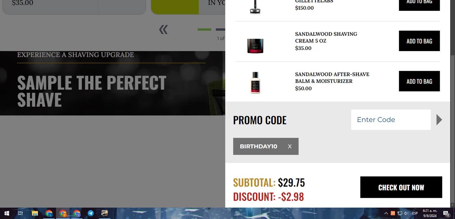 where to use The Art of Shaving promo code box