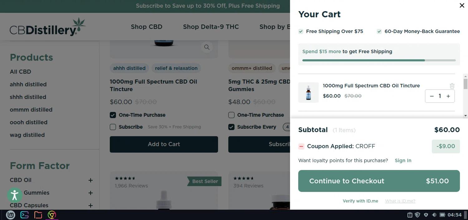 how to use The CBDistillery coupons