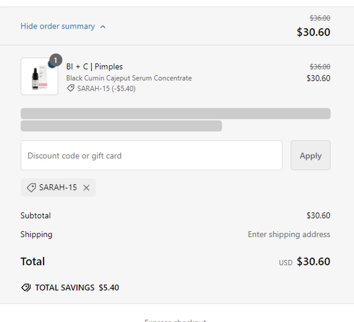 where to use The Detox Market promo code box