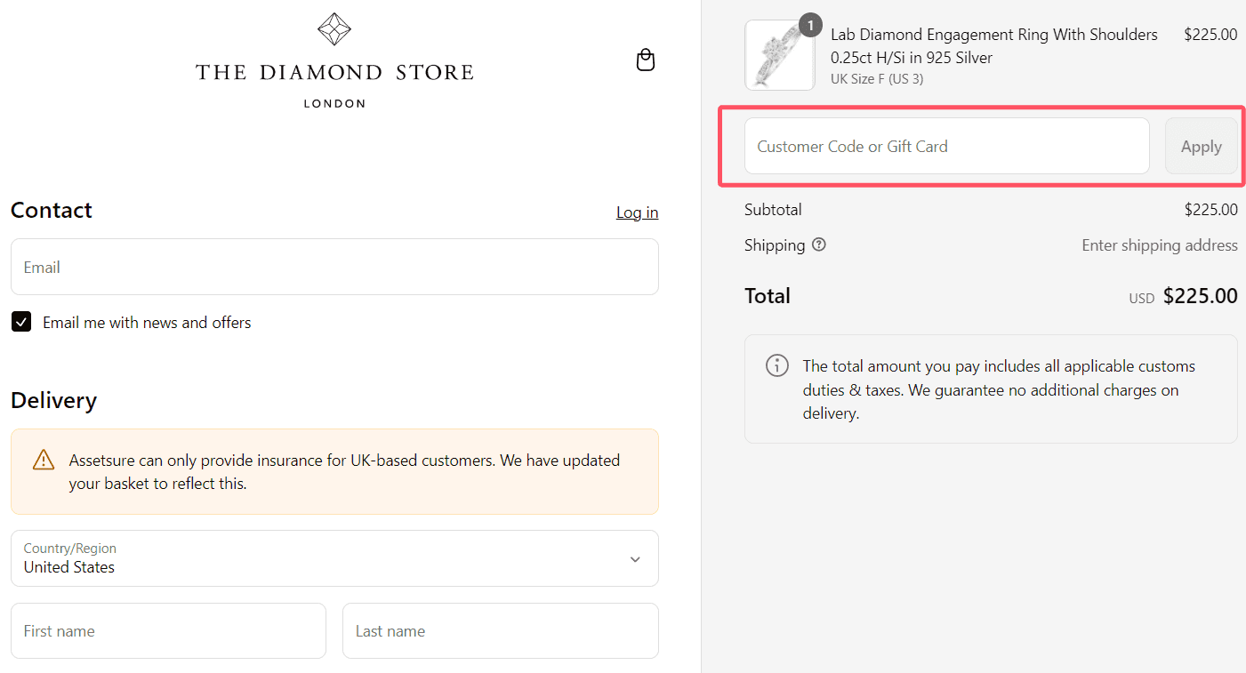 how to use The Diamond Store coupons