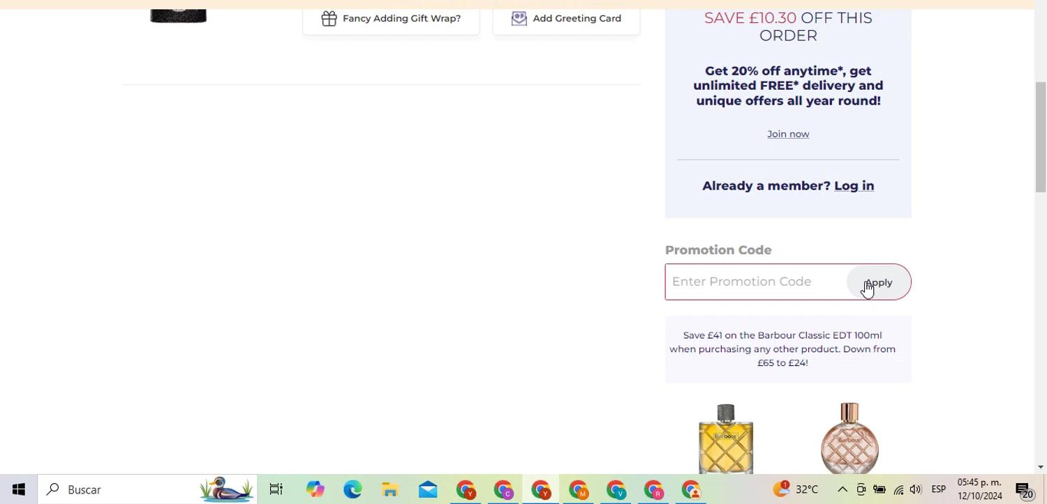 where to use The Fragrance Shop promo code box