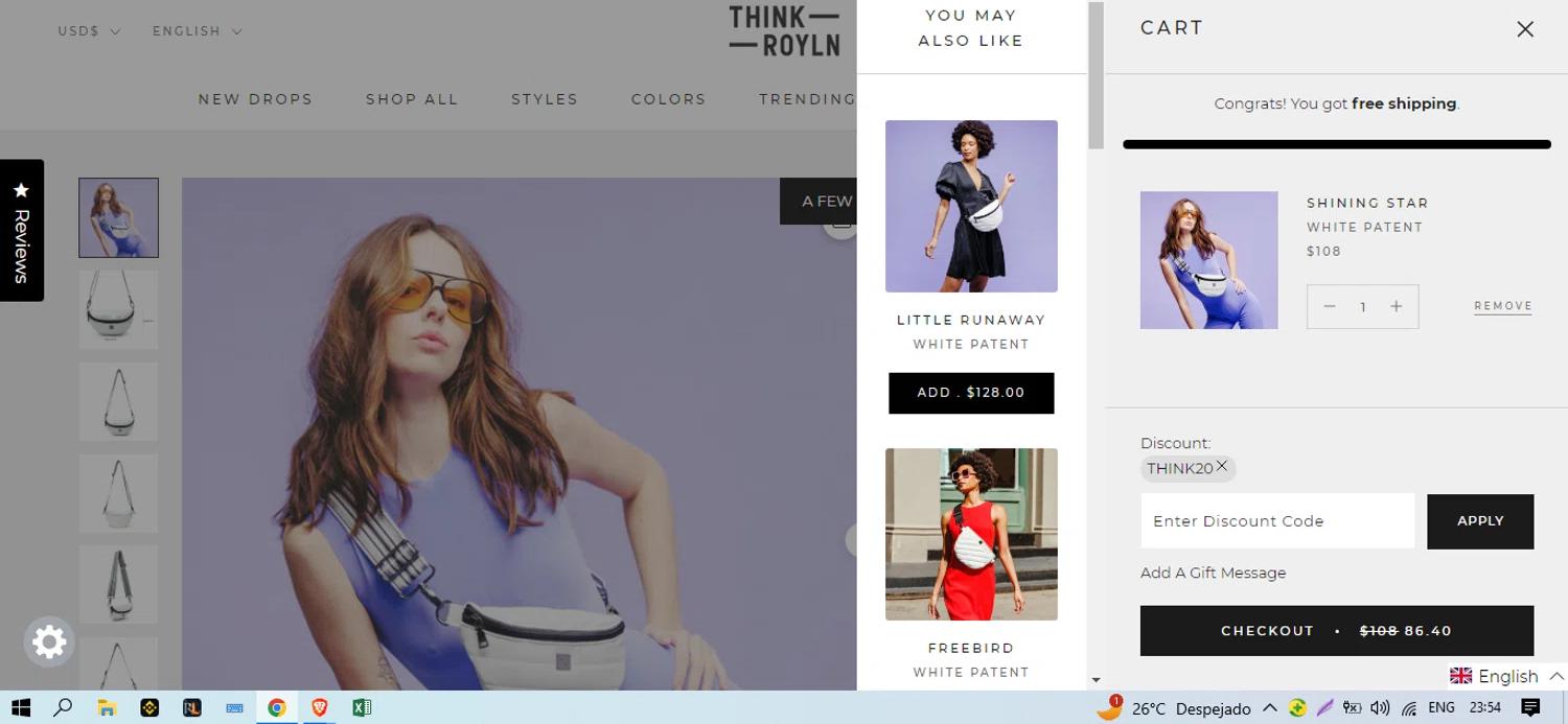 where to use Think Royln promo code box
