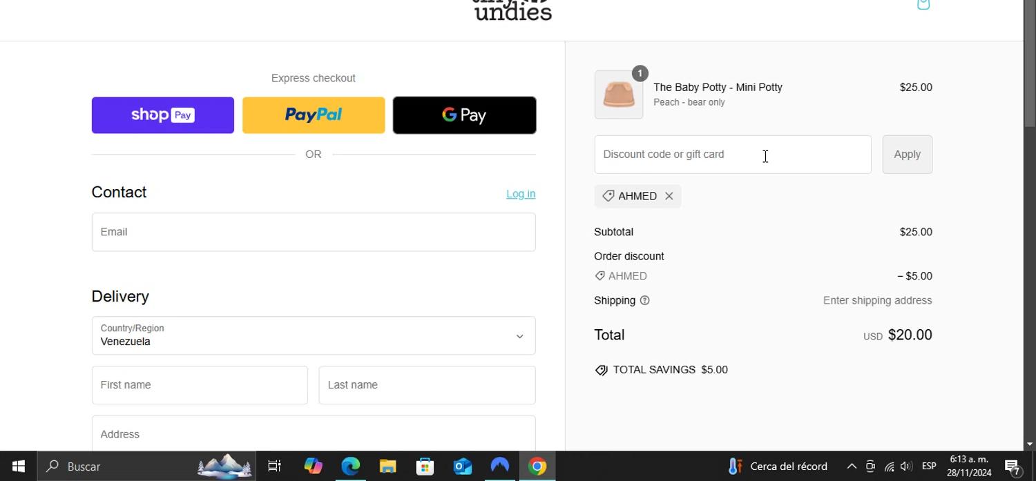 how to use Tiny Undies coupons