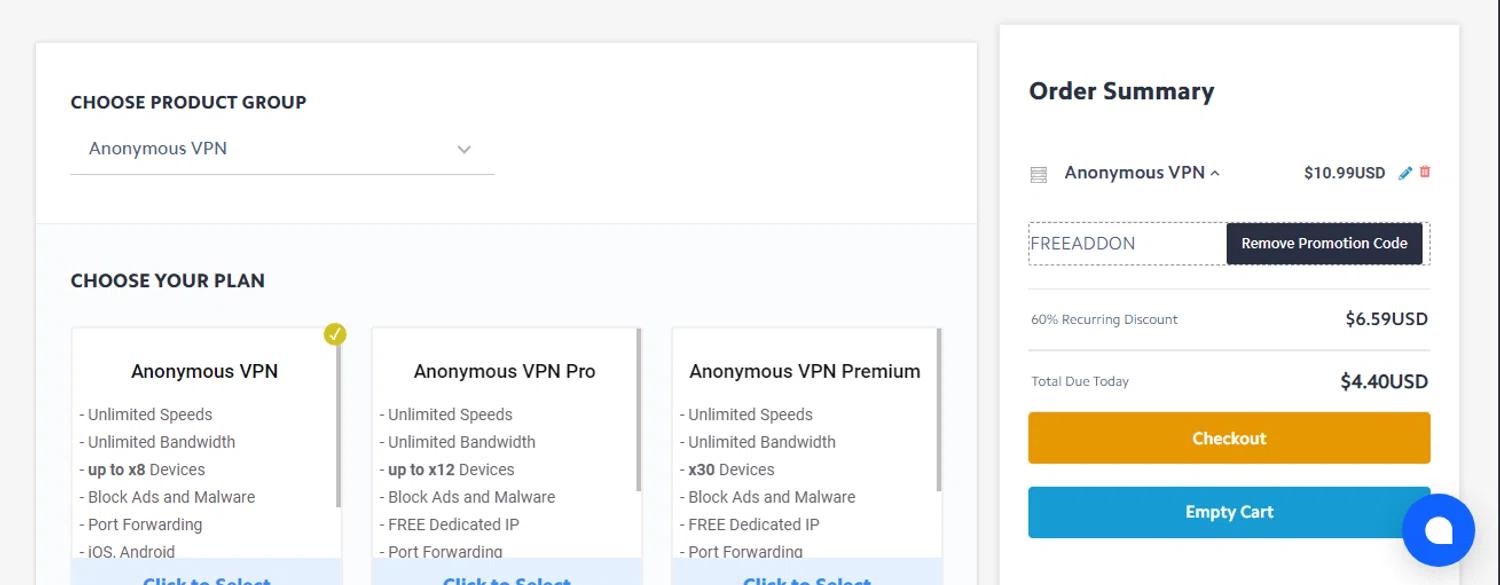 where to use Torguard promo code box