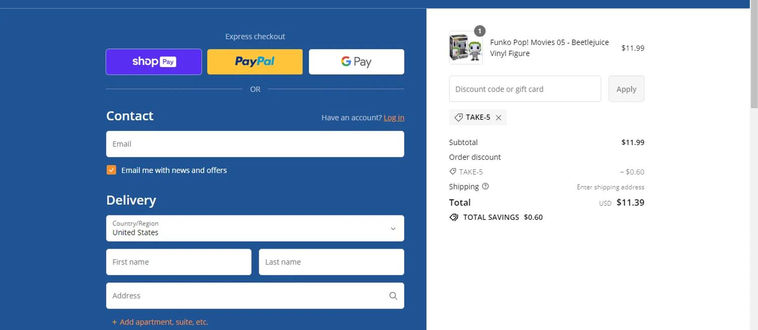 where to use ToysOneJapan promo code box