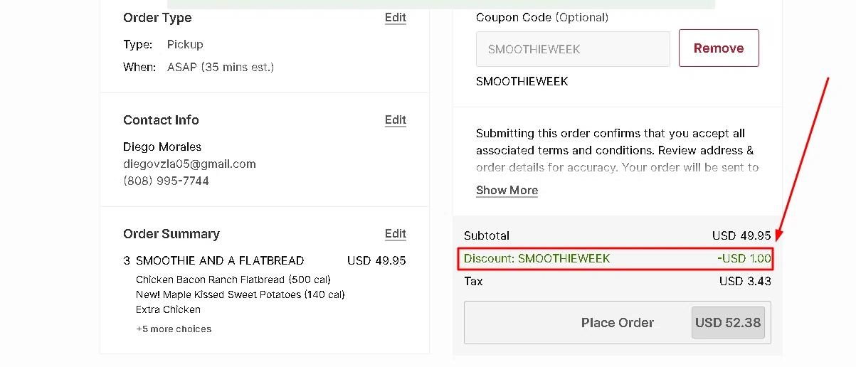 where to use Twin Peaks promo code box