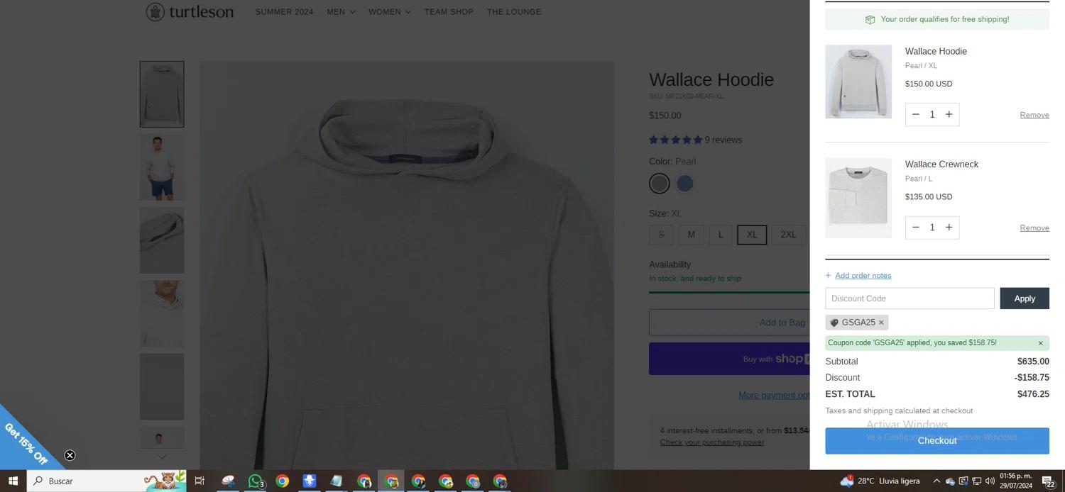 where to use Turtleson promo code box