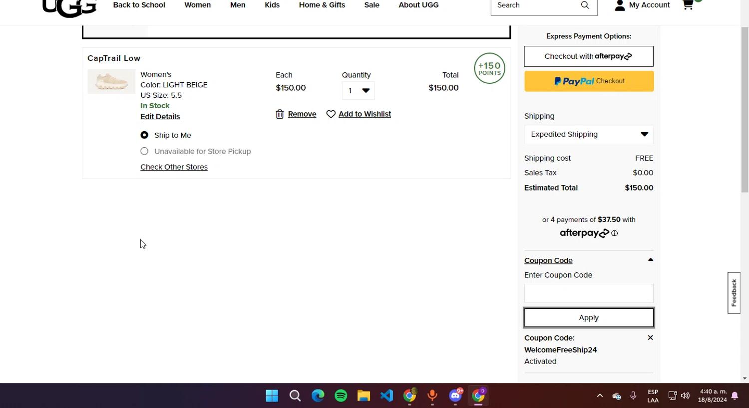how to use UGG coupons