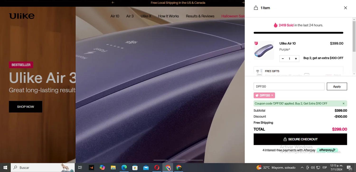 where to use Ulike promo code box