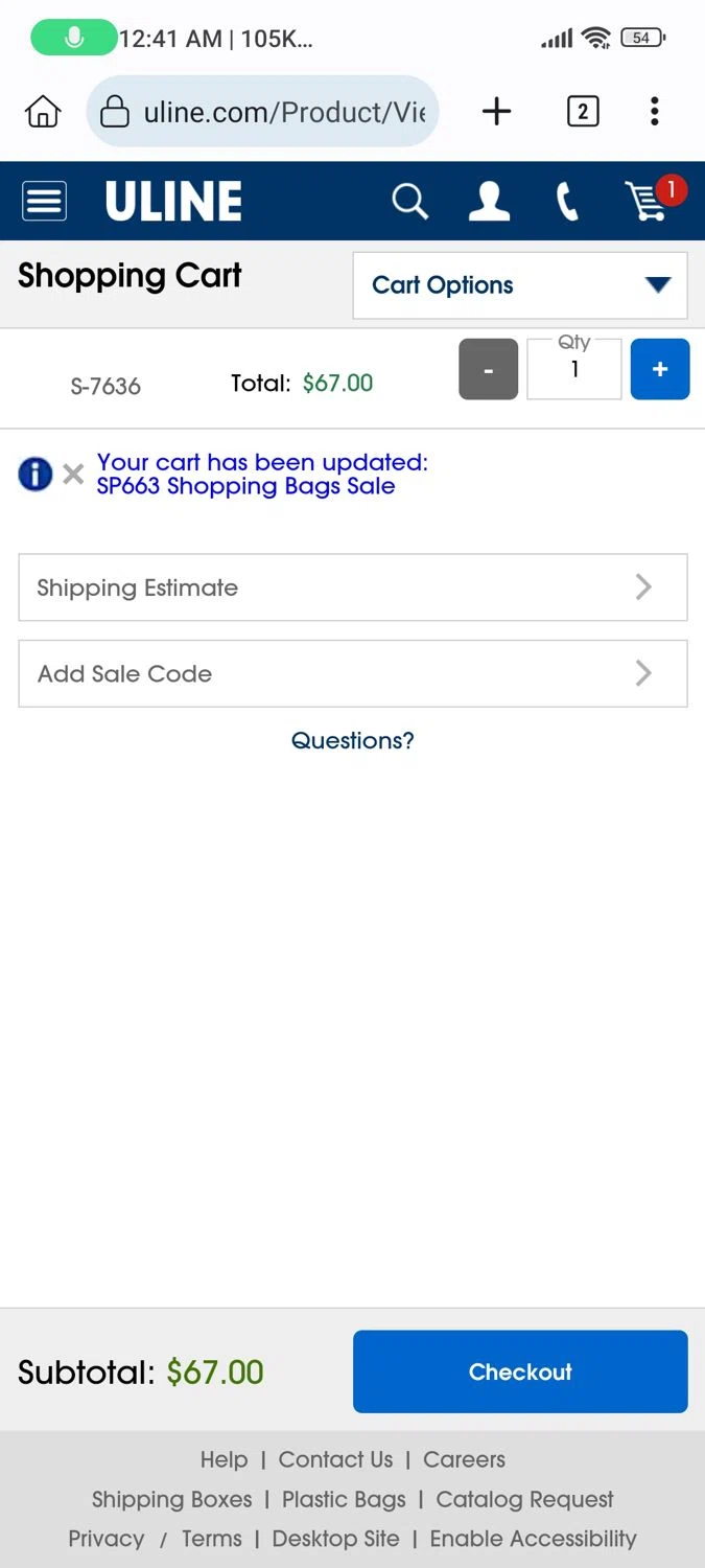 where to use Uline promo code box