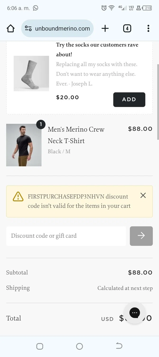 how to use Unbound Merino coupons