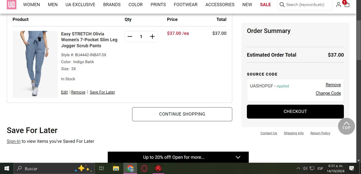 where to use Uniform Advantage promo code box