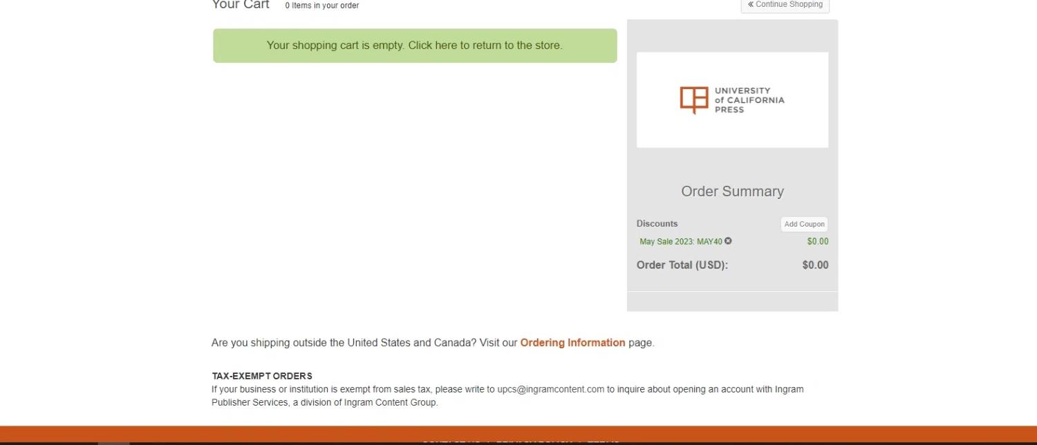 how to use University of California Press coupons