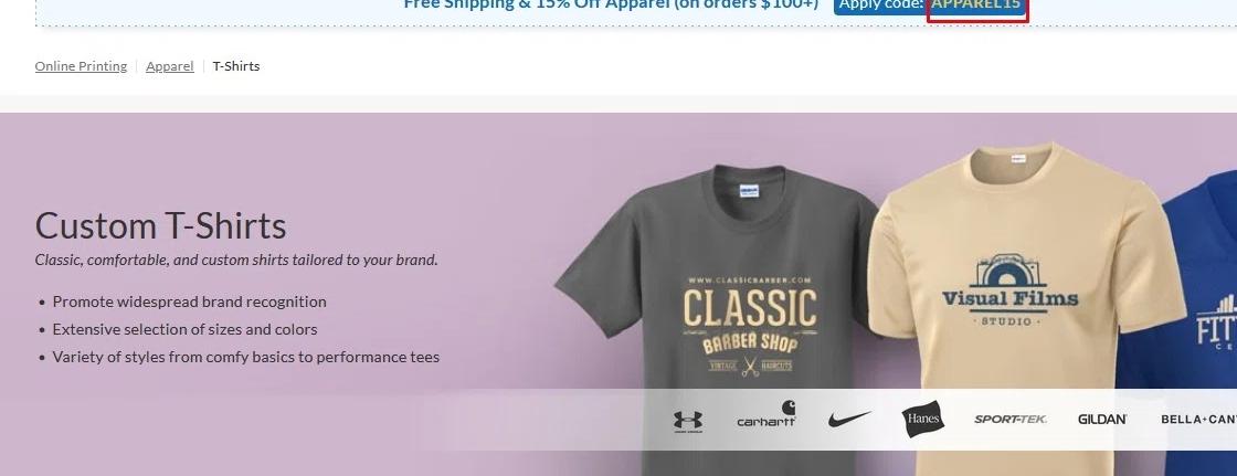 where to use UPrinting promo code box