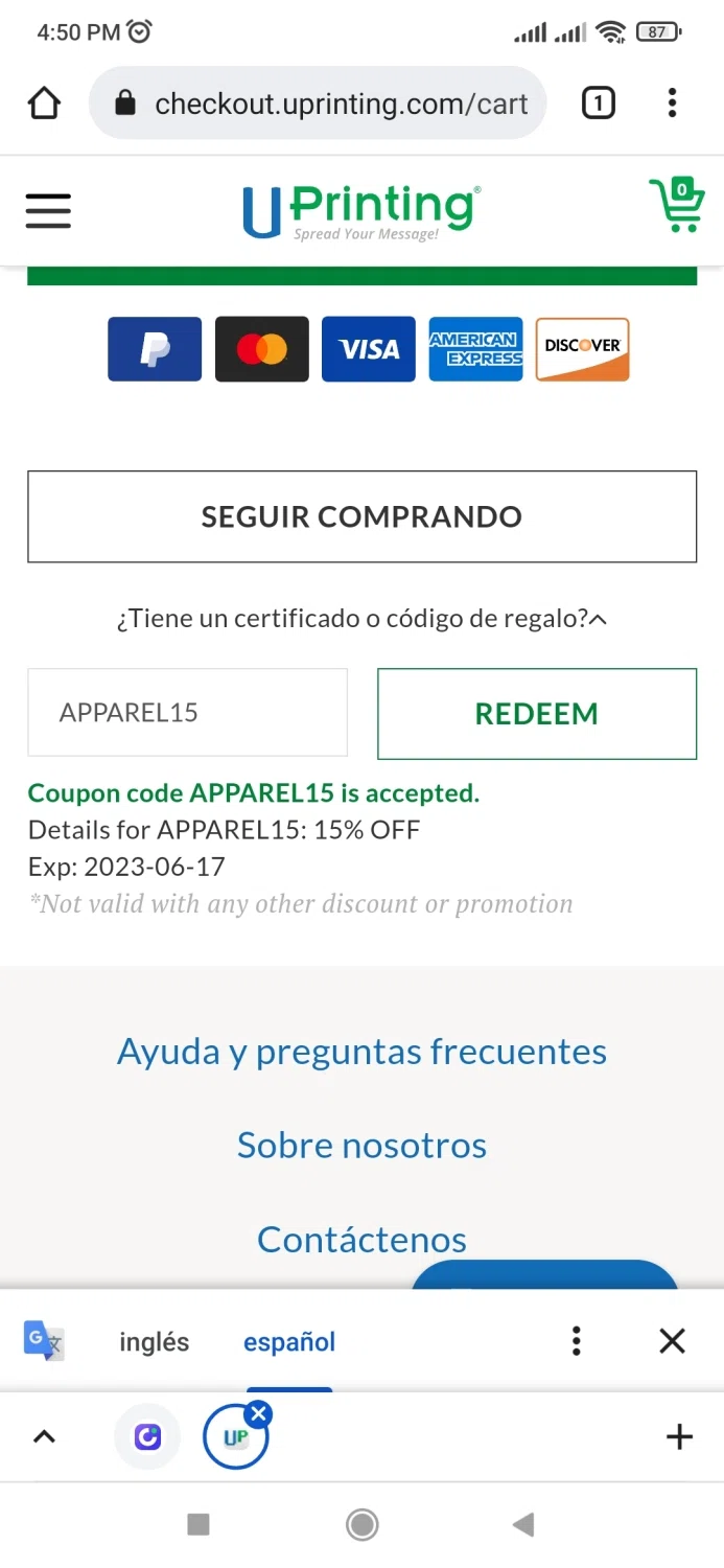 how to use UPrinting coupons