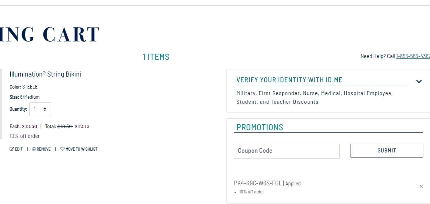 where to use Vanity Fair promo code box
