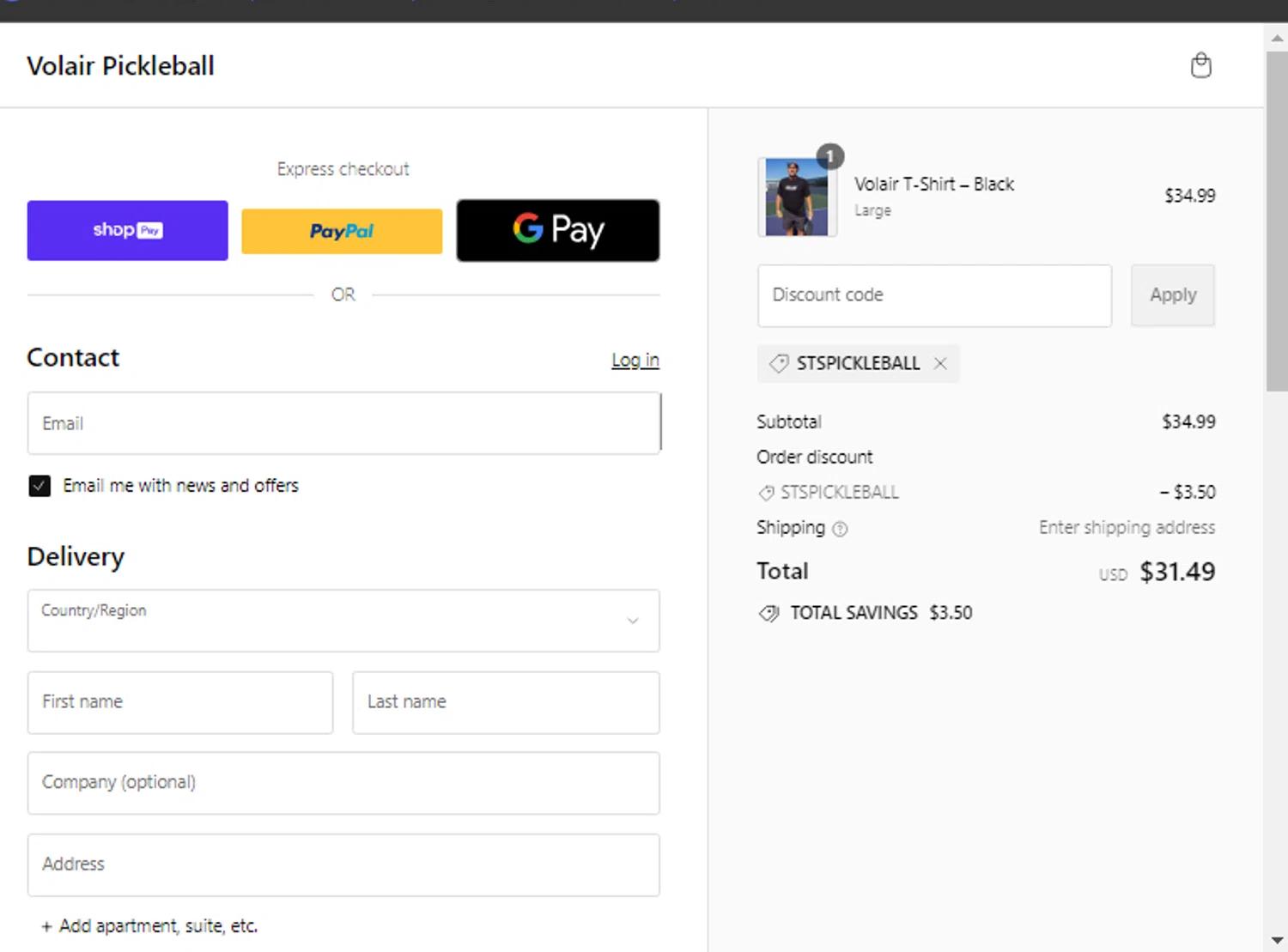 how to use Volair Pickleball coupons