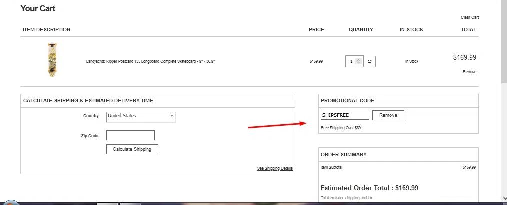 where to use Warehouse Skateboards promo code box
