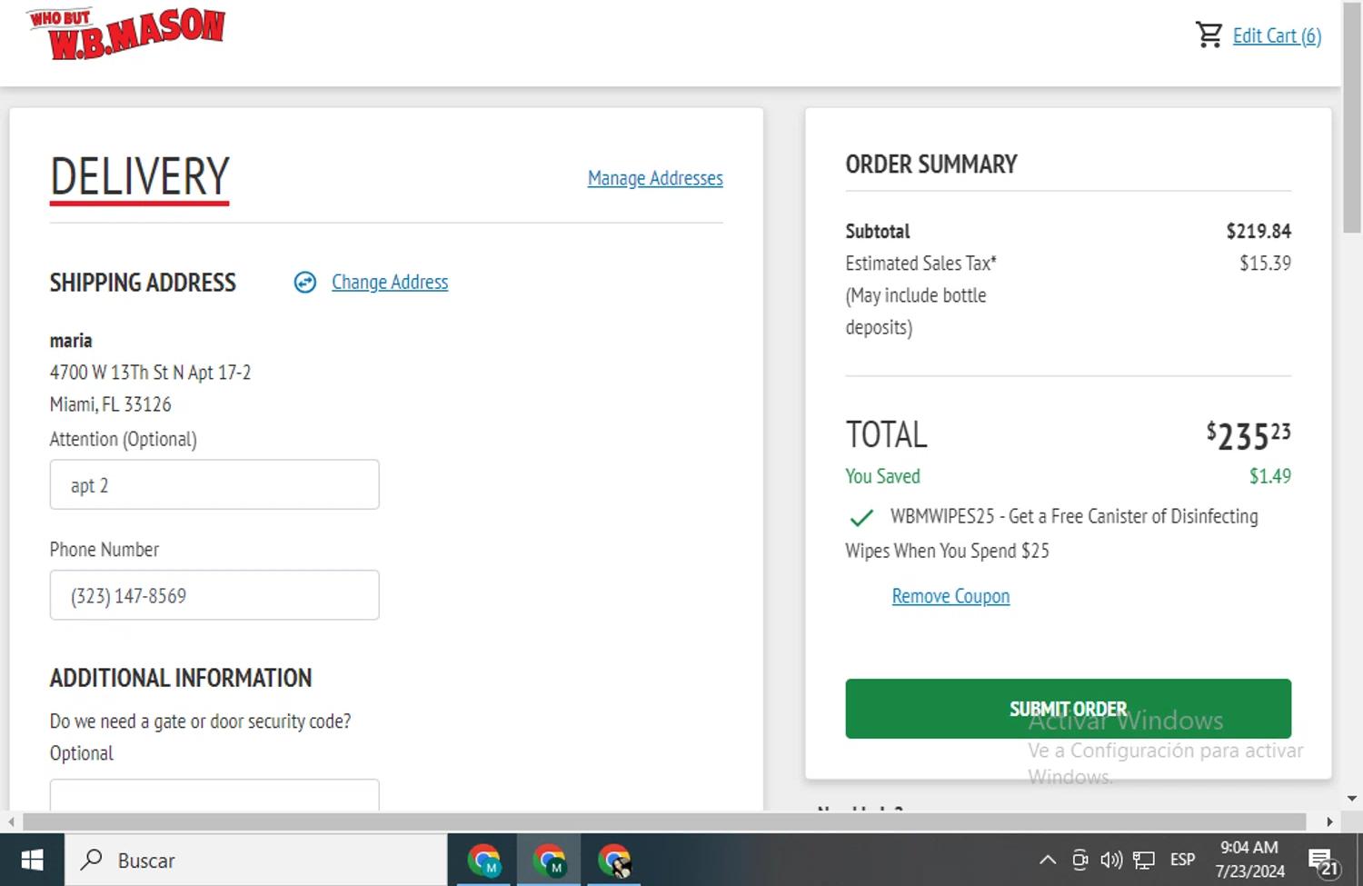 how to use W.B. Mason coupons