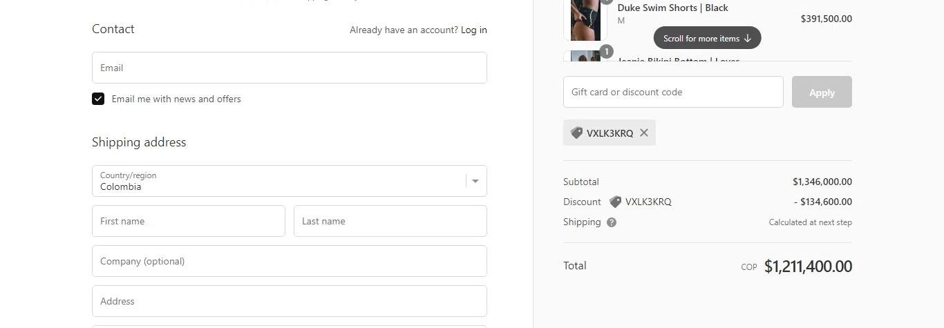 where to use With Jean Student promo code box