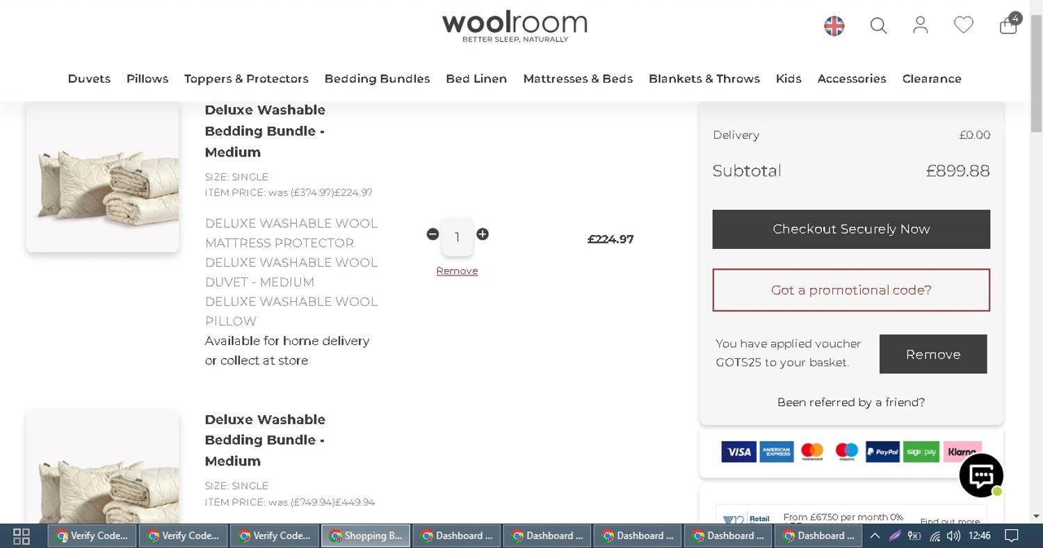 where to use Wool Rooms promo code box