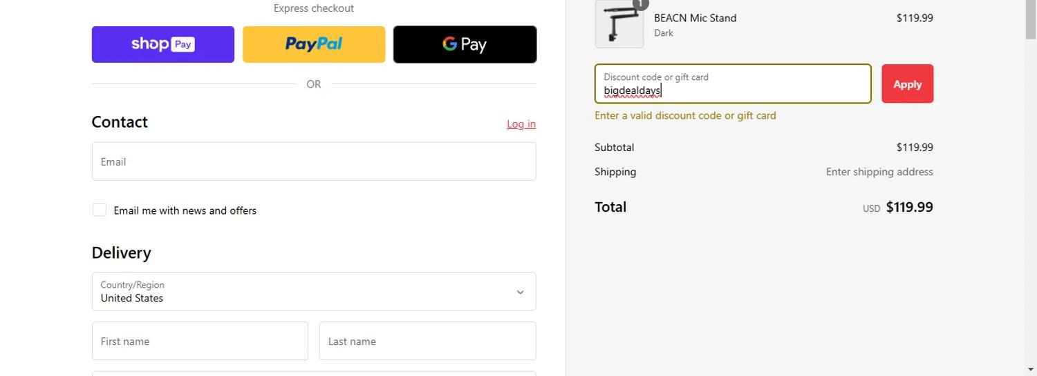 where to use Wrangler promo code box