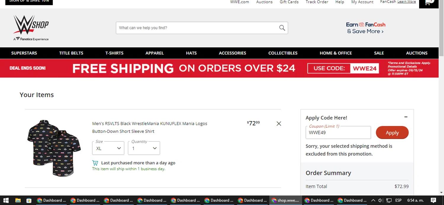 how to use WWE Shop coupons