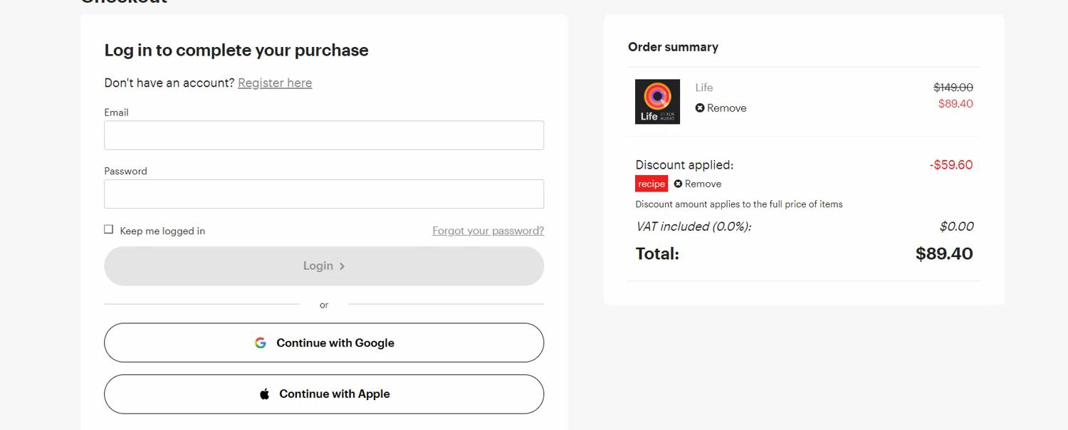 where to use XLN Audio promo code box