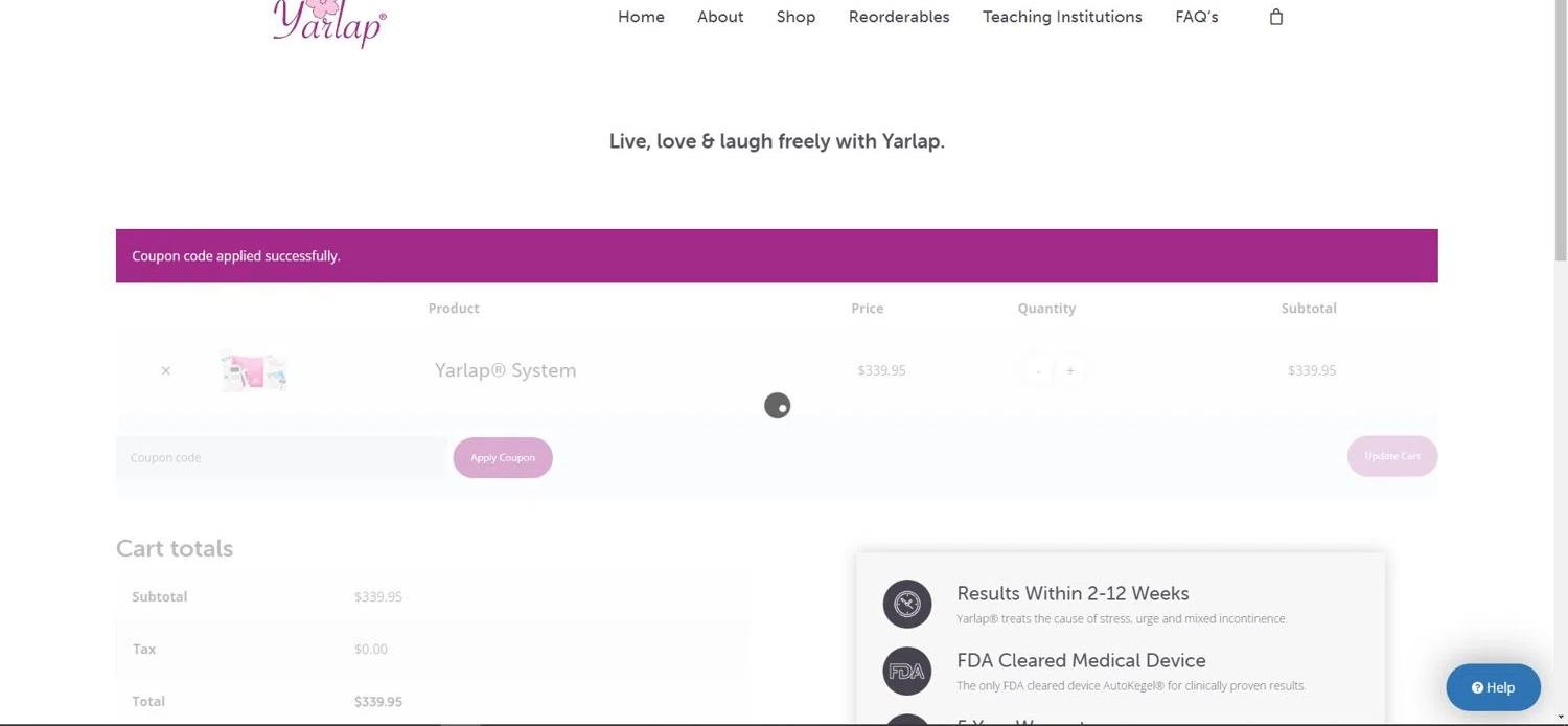where to use Yarlap promo code box
