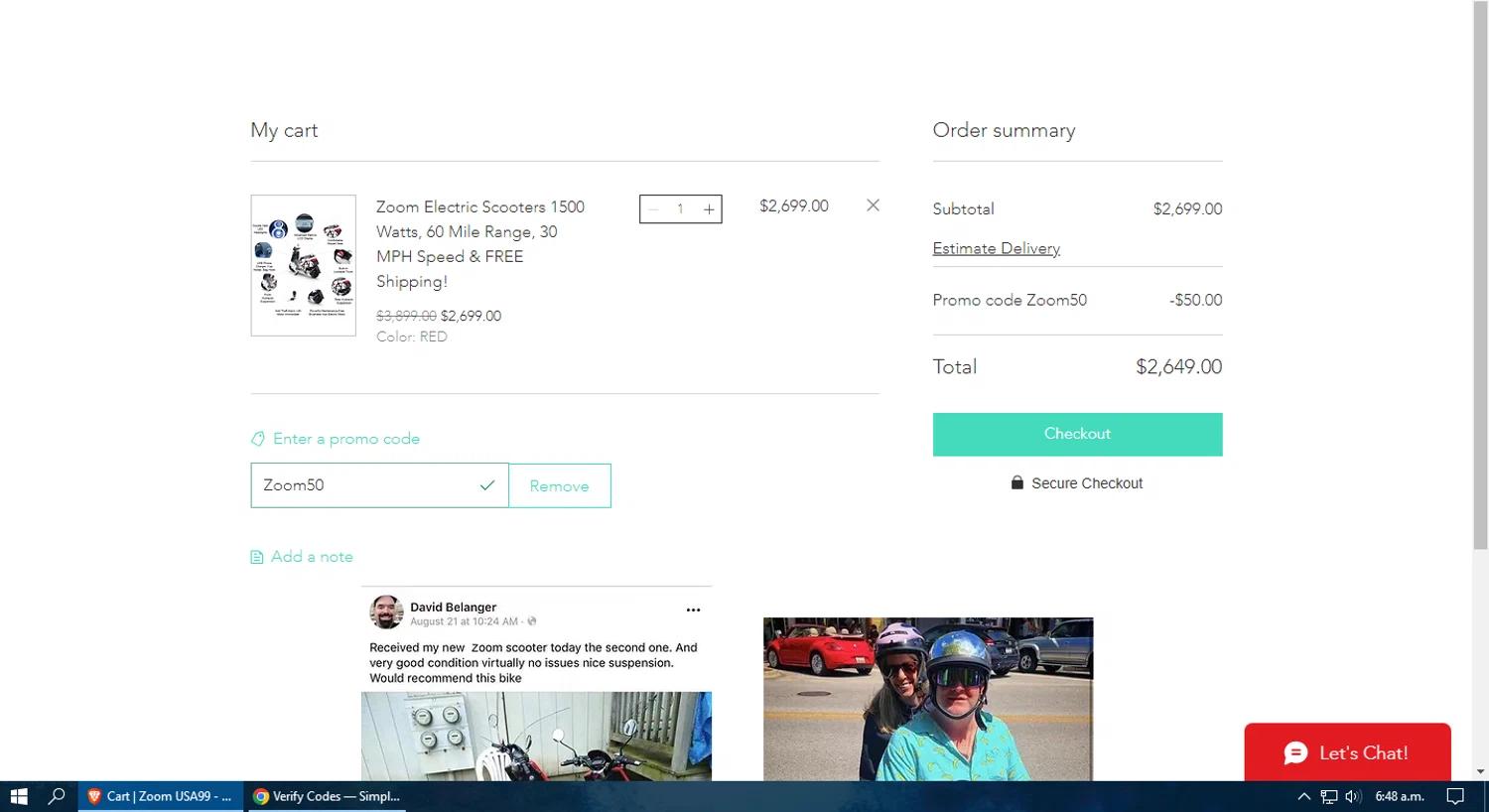 how to use Zoom Electric Scooters coupons