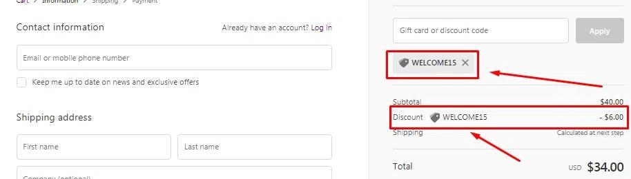 where to use Z Palette promo code box